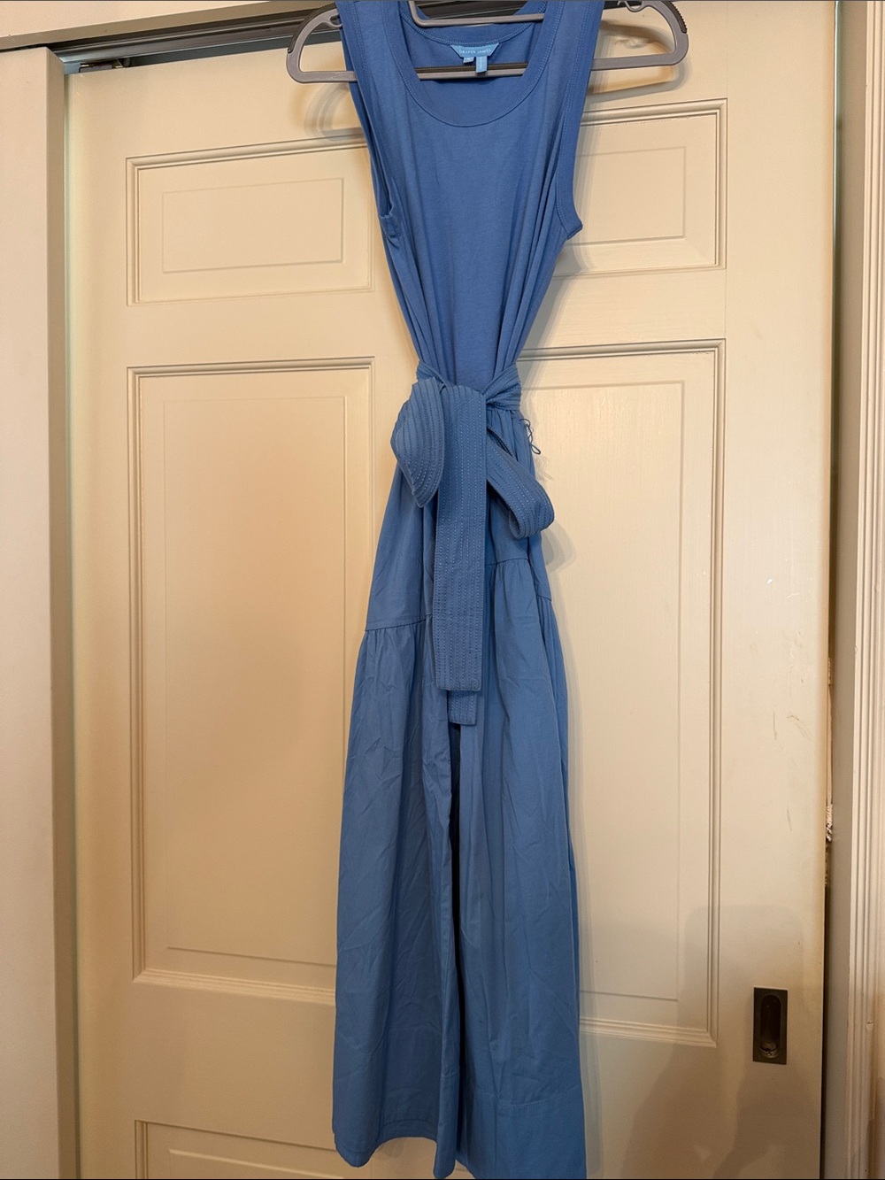 Draper James Lila Mixed Media Dress in Light Blue - Picture 3 of 5